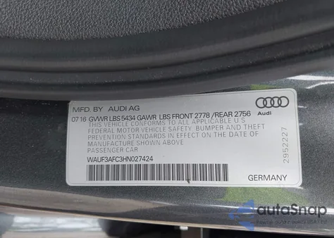 2017 Audi A6 3.0T Competition Prestige из США, поврежденный, VIN WAUF3AFC3HN027424